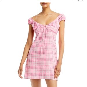 WAYF Pink plaid dress XS